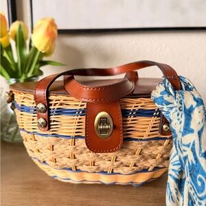 Patricia Nash Thea Mini Rattan Basket Crossbody Bag